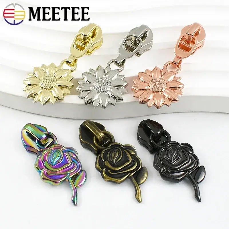 5# Meetee 5-20Pcs Nylon Zipper Slider for Zippers Closure Bags Sewing Zips Pulls Heads Zip Repair Kits DIY Garment Accessories