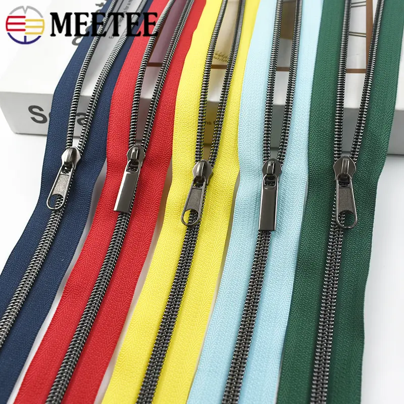 1-5M 5# Nylon Coil Zipper Tape Zippers Slider Head For Sewing Garment Zip Luggage Bag Zips Repair Kit Replacement Accessorie