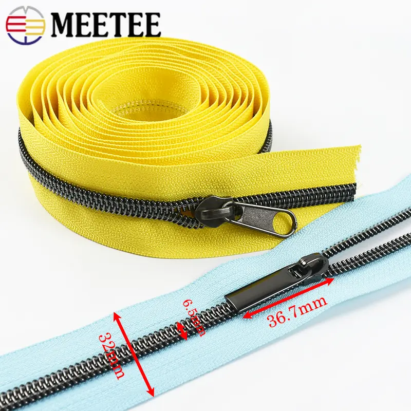 1-5M 5# Nylon Coil Zipper Tape Zippers Slider Head For Sewing Garment Zip Luggage Bag Zips Repair Kit Replacement Accessorie