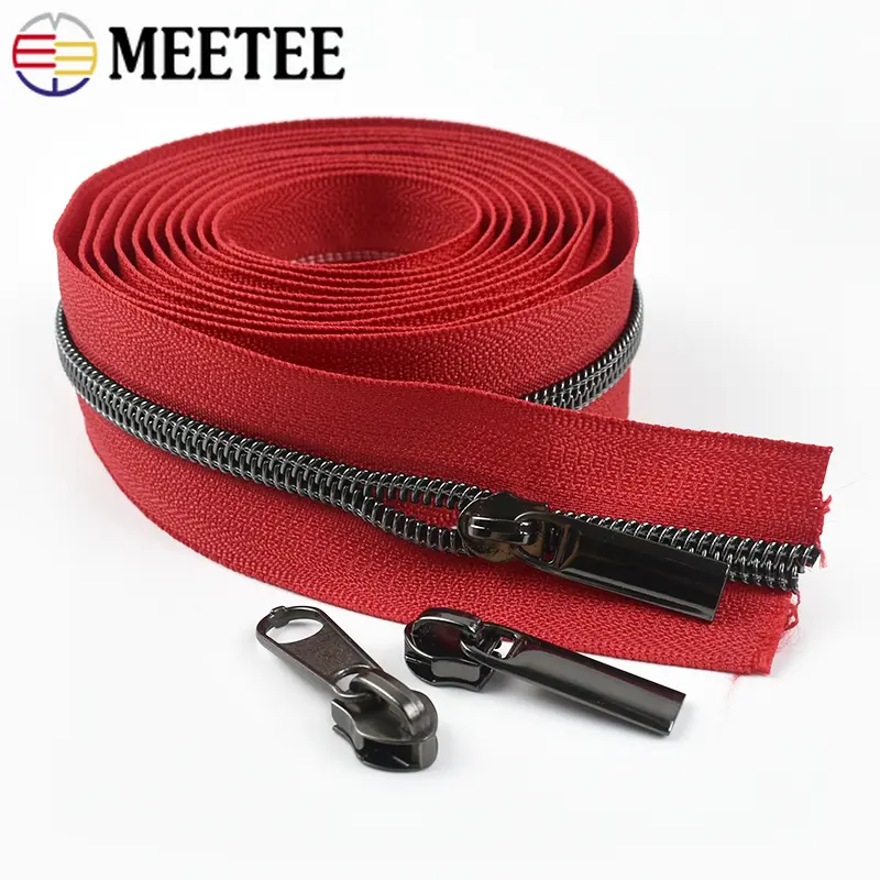 1-5M 5# Nylon Coil Zipper Tape Zippers Slider Head For Sewing Garment Zip Luggage Bag Zips Repair Kit Replacement Accessorie