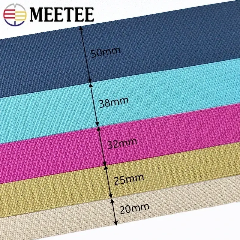 Meetee 45Meters 20-38mm Colored Webbing Strap Backpack Belts Bags Shoulder Ribbons Luggage Bias Binding DIY Sewing Accessories