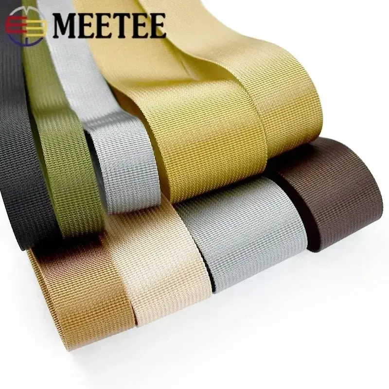 Meetee 45Meters 20-38mm Colored Webbing Strap Backpack Belts Bags Shoulder Ribbons Luggage Bias Binding DIY Sewing Accessories