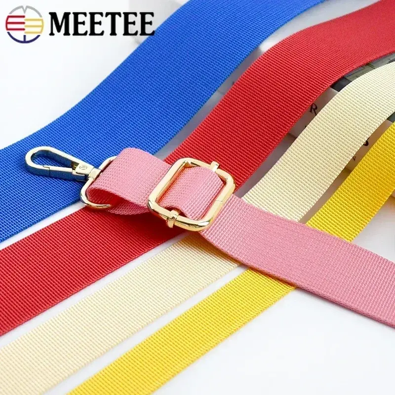 Meetee 45Meters 20-38mm Colored Webbing Strap Backpack Belts Bags Shoulder Ribbons Luggage Bias Binding DIY Sewing Accessories