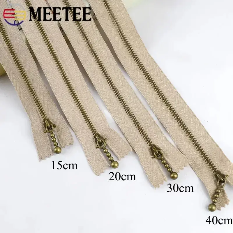 5Pcs 15-40cm 3# Metal Zippers for Bag Closed-end Zipper Shoes Pocket Decor Zip Closure Repair Kit DIY Clothing Sewing Acessories