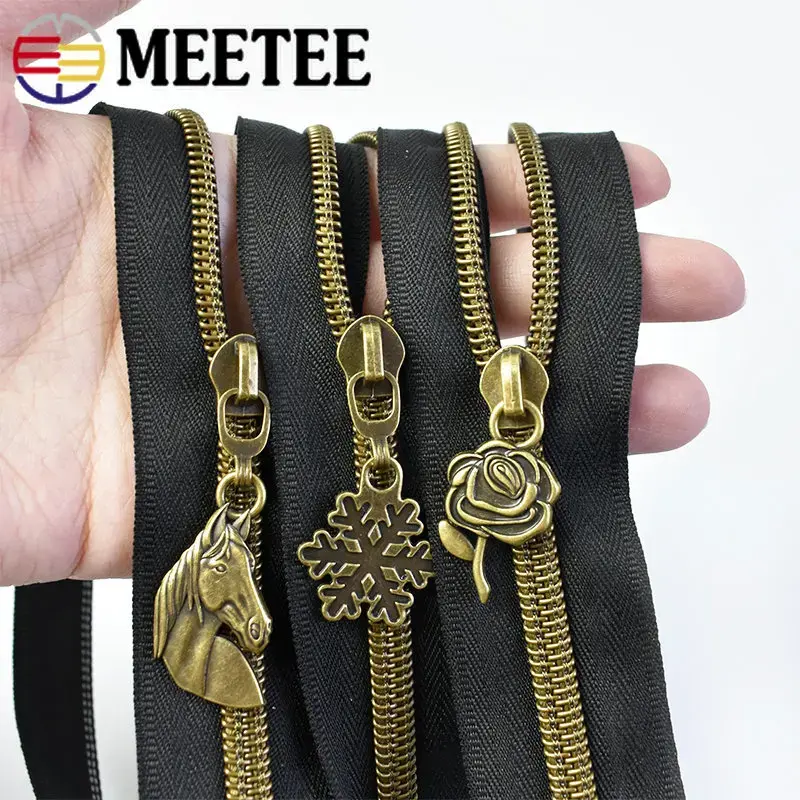 3M 5# Nylon Zipper Tapes+3Pcs Sewing Zippers Sliders Bag Pocket Decoration Zips Pulls Head Repair Kit DIY Accessories