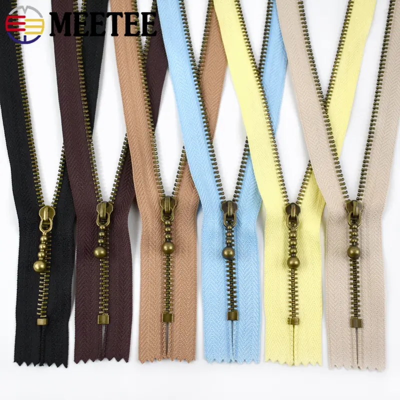 5Pcs 15-40cm 3# Metal Zippers for Bag Closed-end Zipper Shoes Pocket Decor Zip Closure Repair Kit DIY Clothing Sewing Acessories