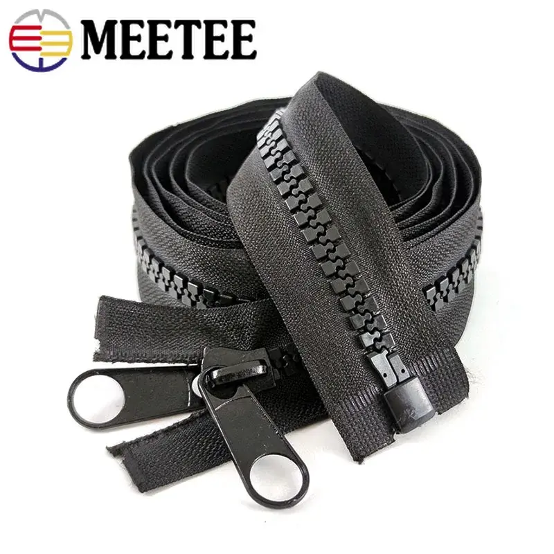 1Pc 1/2/3/4/5M 10# Sewing Zippers Double Slider Resin Zipper for Bag Jacket Open-end Long Tent Zips Repair Kit DIY Accessories