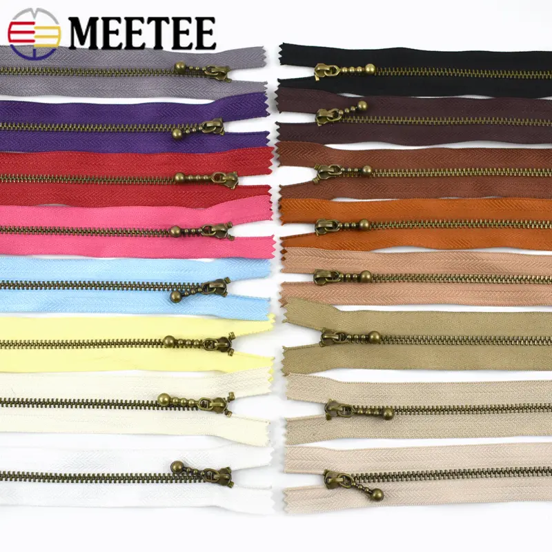 5Pcs 15-40cm 3# Metal Zippers for Bag Closed-end Zipper Shoes Pocket Decor Zip Closure Repair Kit DIY Clothing Sewing Acessories