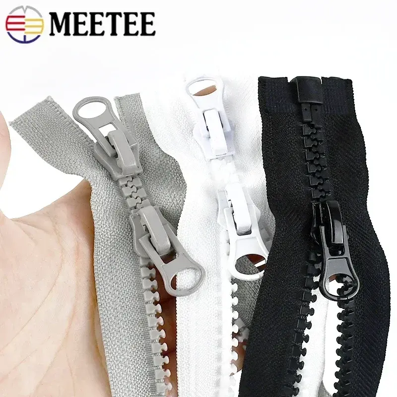 8# 60-500cm Resin Zipper Double Sliders Zippers Open-End Long Zip for Sewing Tent Down Jacket Garment Repair Kit DIY Accessories