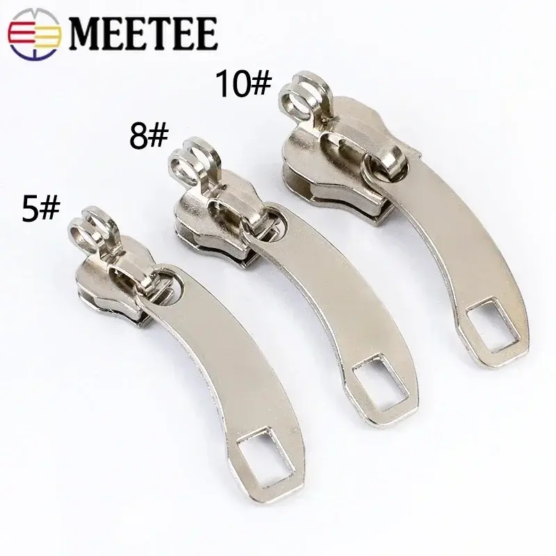 5# 8# 10# 2-10Pairs Zipper Head with Lock Hole for Nylon Zip Suitcase Backpacks Zips Puller Repair Kits DIY Sewing Accessories