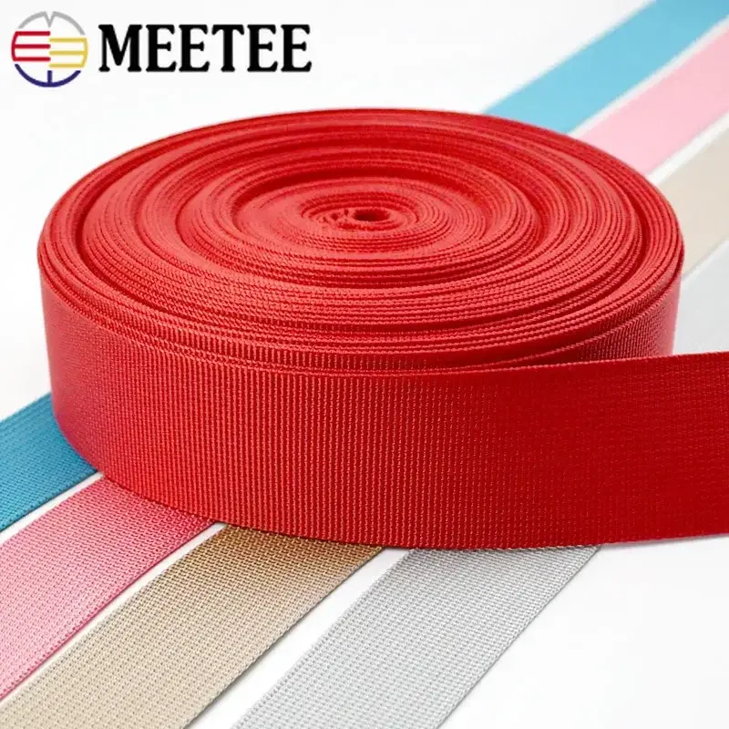 4M 20-50mm Thick 1mm Colored Webbing Tapes For Knapsack Bag Strap Ribbon Safety Belt Bias Binding DIY Handbag Sewing Accessories
