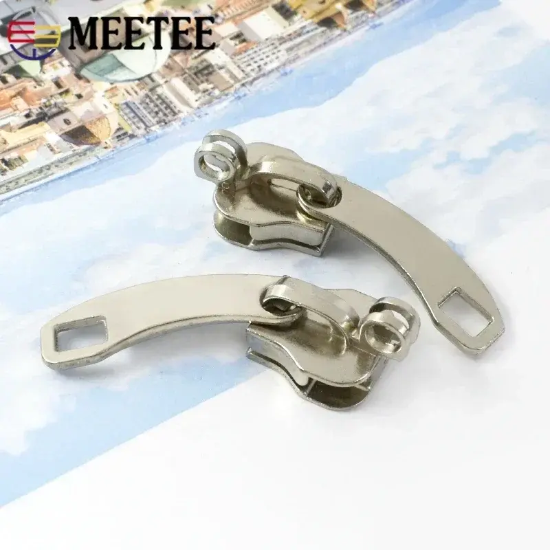 5# 8# 10# 2-10Pairs Zipper Head with Lock Hole for Nylon Zip Suitcase Backpacks Zips Puller Repair Kits DIY Sewing Accessories