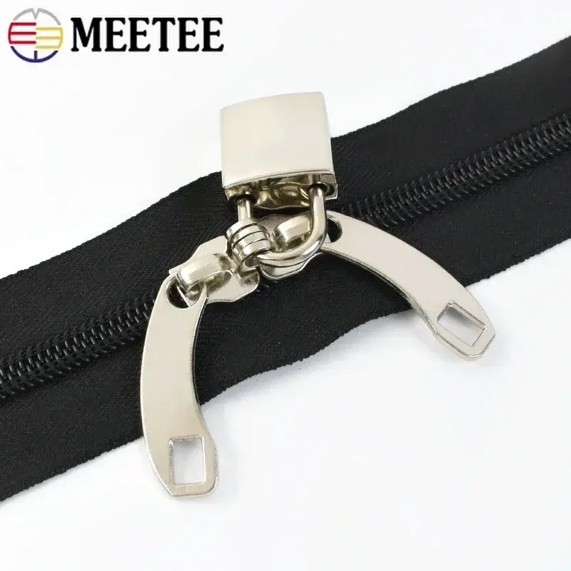 5# 8# 10# 2-10Pairs Zipper Head with Lock Hole for Nylon Zip Suitcase Backpacks Zips Puller Repair Kits DIY Sewing Accessories