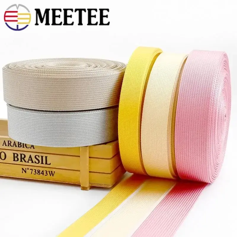 4M 20-50mm Thick 1mm Colored Webbing Tapes For Knapsack Bag Strap Ribbon Safety Belt Bias Binding DIY Handbag Sewing Accessories
