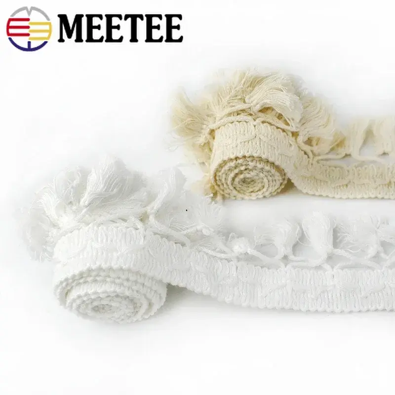 1-5Yards Cotton Fringe Lace Trims for Sewing Clothes Bag Curtain Tassel Ribbon Hometextile Decoration Tapes DIY Accessories
