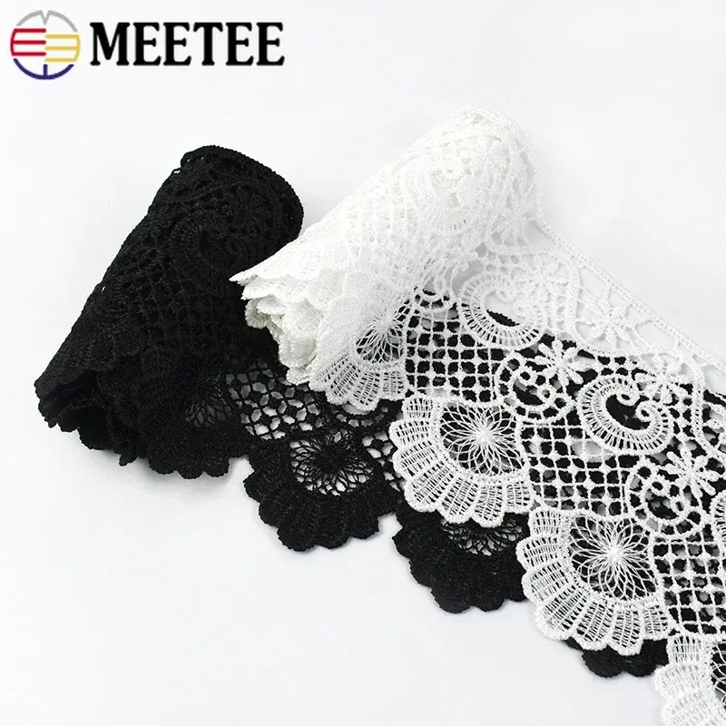 2/5Meters 10cm Lace Embroidery Trimming Fabric Wedding Dress Curtain Ribbon Clothes Decoration Tape DIY Sewing Craft Accessories