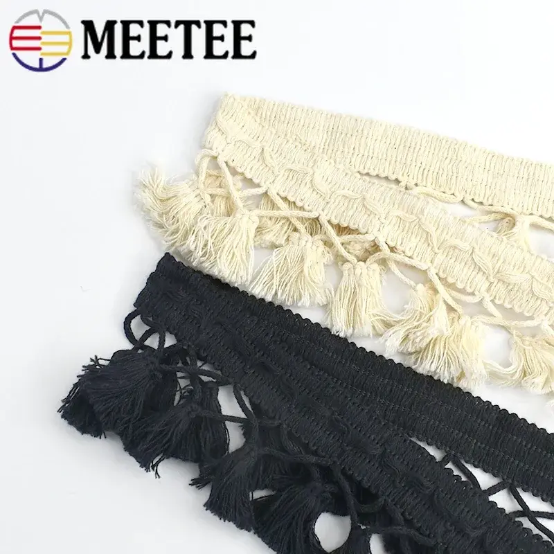 1-5Yards Cotton Fringe Lace Trims for Sewing Clothes Bag Curtain Tassel Ribbon Hometextile Decoration Tapes DIY Accessories