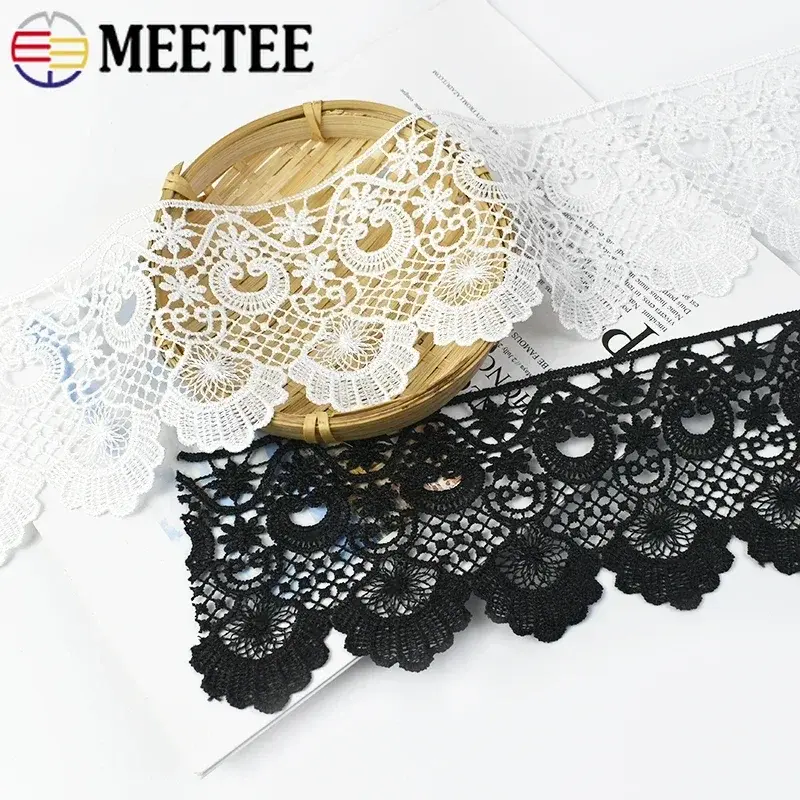 2/5Meters 10cm Lace Embroidery Trimming Fabric Wedding Dress Curtain Ribbon Clothes Decoration Tape DIY Sewing Craft Accessories