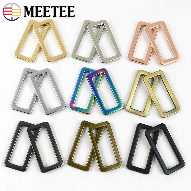 Meetee 5-30Pcs 32mm Metal Buckle for Bag Strap Webbing Shoes Clasp Belt Ring Buckle Dog Collar Hook Loop DIY Handbag Accessories