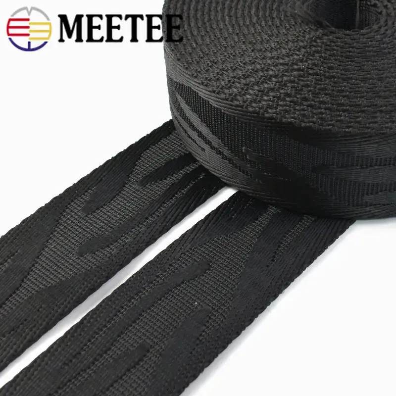 1/2/3/5M 38mm Black Nylon Webbing Tape Jacquard Ribbon For HandBag Strap Bag Belt Bias Binding DIY Clothes Sewing Accessories