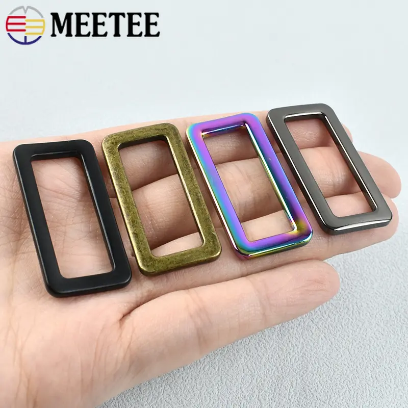 Meetee 5-30Pcs 32mm Metal Buckle for Bag Strap Webbing Shoes Clasp Belt Ring Buckle Dog Collar Hook Loop DIY Handbag Accessories