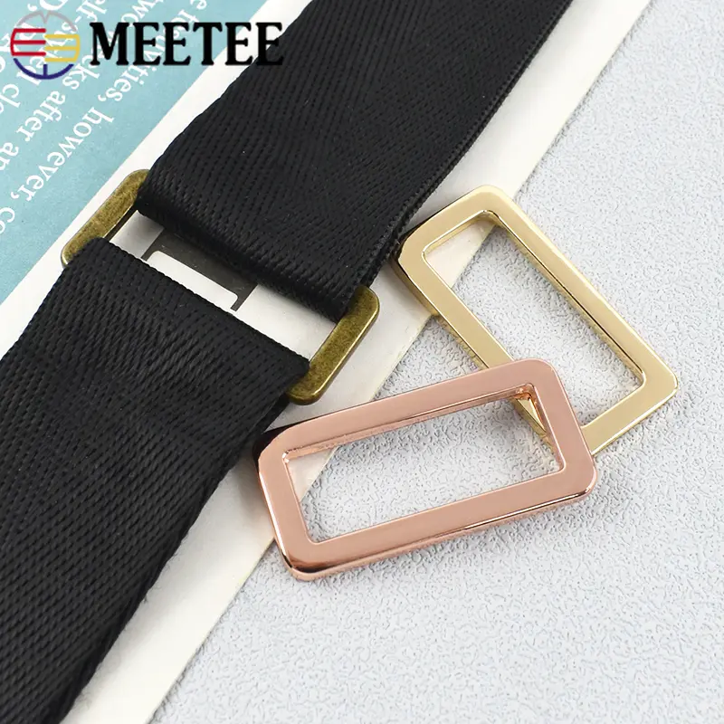 Meetee 5-30Pcs 32mm Metal Buckle for Bag Strap Webbing Shoes Clasp Belt Ring Buckle Dog Collar Hook Loop DIY Handbag Accessories