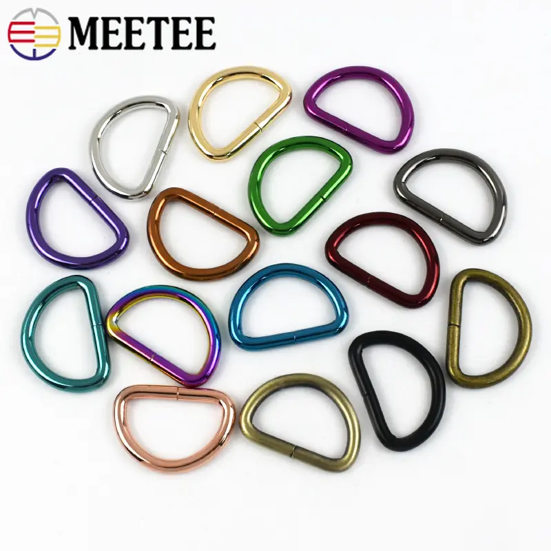 5/10Pcs 20-38mm Colored Metal D Ring Buckles Bag Ring Pet Collar Connector Clasp Keychain Hook Buckle DIY Hardware Accessories