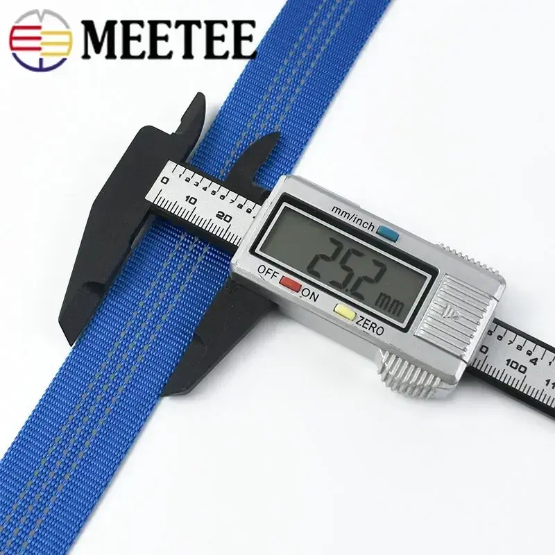 25mm 2-10M Reflective Nylon Webbing Tape Double-layer Tubular Backpack Ribbon Pet Collar Safety Bands DIY Bag Sewing Accessories