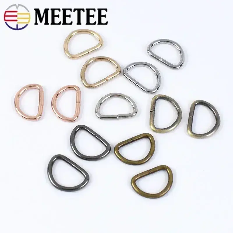 100-300Pcs Metal D Ring Buckles For Bag Strap Opening Buckle Chain Adjustment Clasp Dog Collar Webbing Hook Loop DIY Accessories