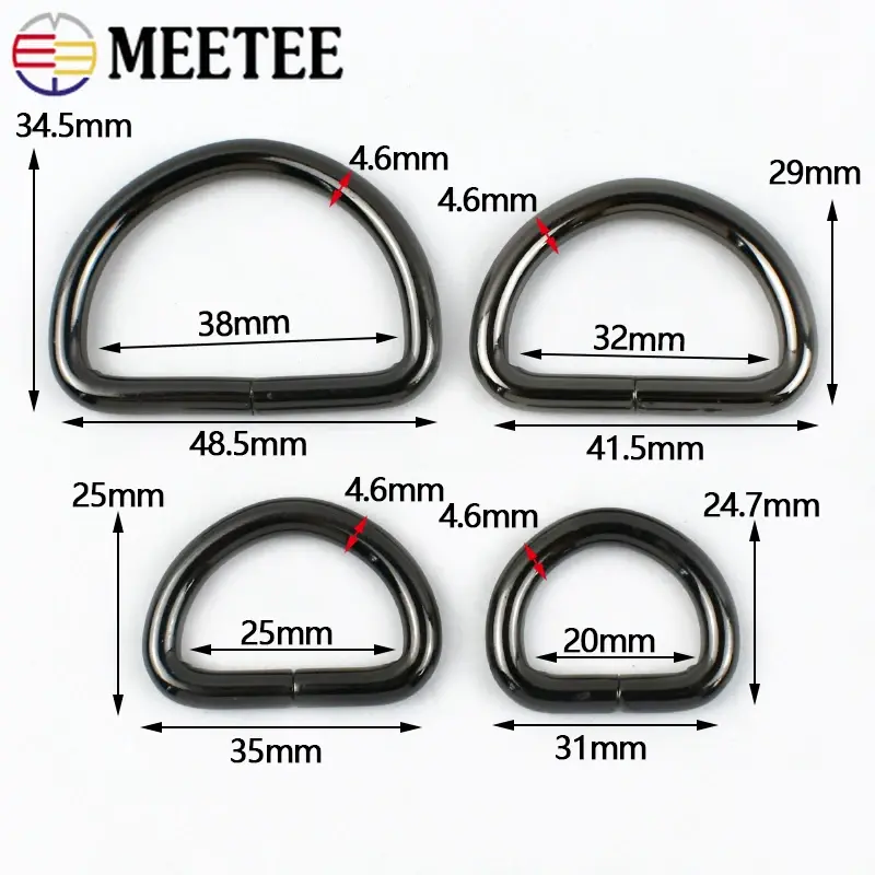 5/10Pcs 20-38mm Colored Metal D Ring Buckles Bag Ring Pet Collar Connector Clasp Keychain Hook Buckle DIY Hardware Accessories