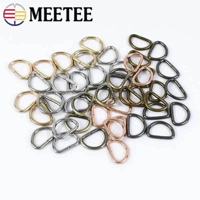 100-300Pcs Metal D Ring Buckles For Bag Strap Opening Buckle Chain Adjustment Clasp Dog Collar Webbing Hook Loop DIY Accessories