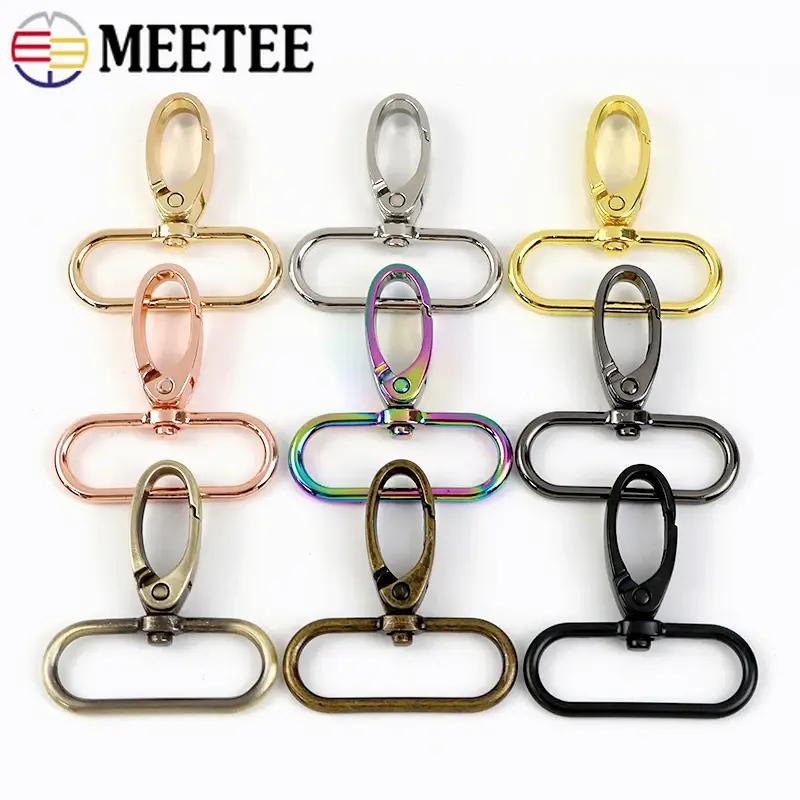 5/10Pcs 38mm Bags Strap Buckles Metal Swivel Lobster Clasp Trigger Snap Hooks Buckle For Webbing Keychain DIY Sewing Accessories