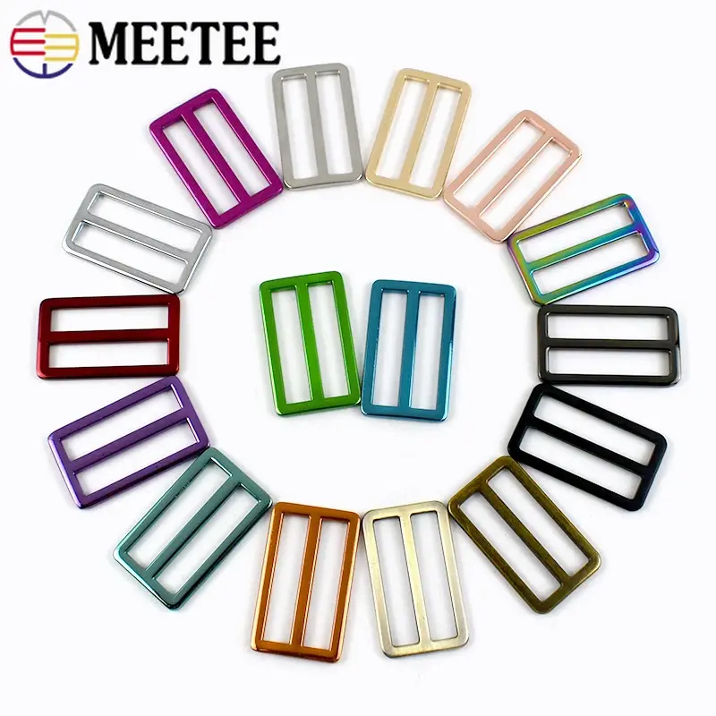 20-38mm 5/10Pcs Metal Buckle for Bags Strap Tri-Glide Slider Hook Webbing Shoes Clasp Belt Loop DIY Leather Hardware Accessories