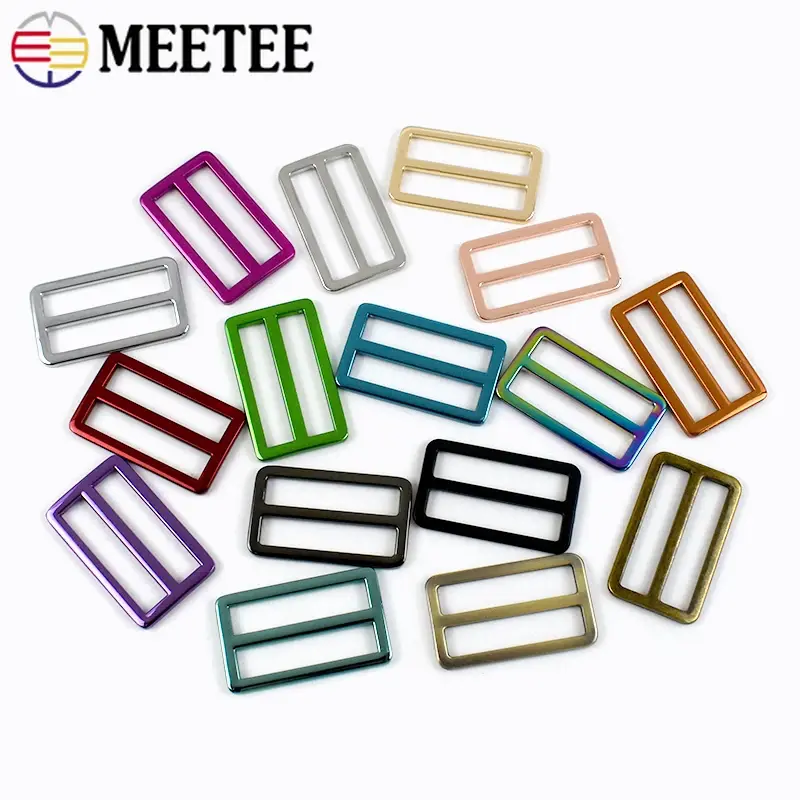 20-38mm 5/10Pcs Metal Buckle for Bags Strap Tri-Glide Slider Hook Webbing Shoes Clasp Belt Loop DIY Leather Hardware Accessories