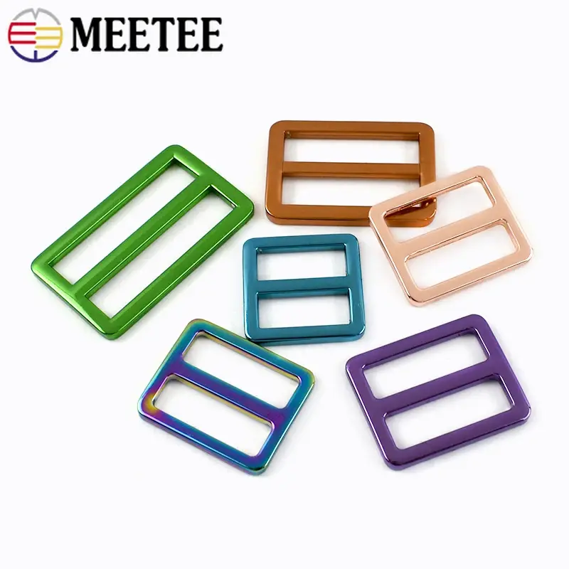 20-38mm 5/10Pcs Metal Buckle for Bags Strap Tri-Glide Slider Hook Webbing Shoes Clasp Belt Loop DIY Leather Hardware Accessories