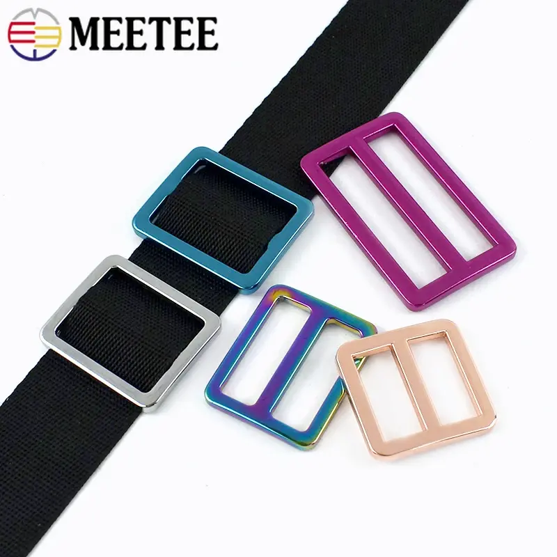 20-38mm 5/10Pcs Metal Buckle for Bags Strap Tri-Glide Slider Hook Webbing Shoes Clasp Belt Loop DIY Leather Hardware Accessories