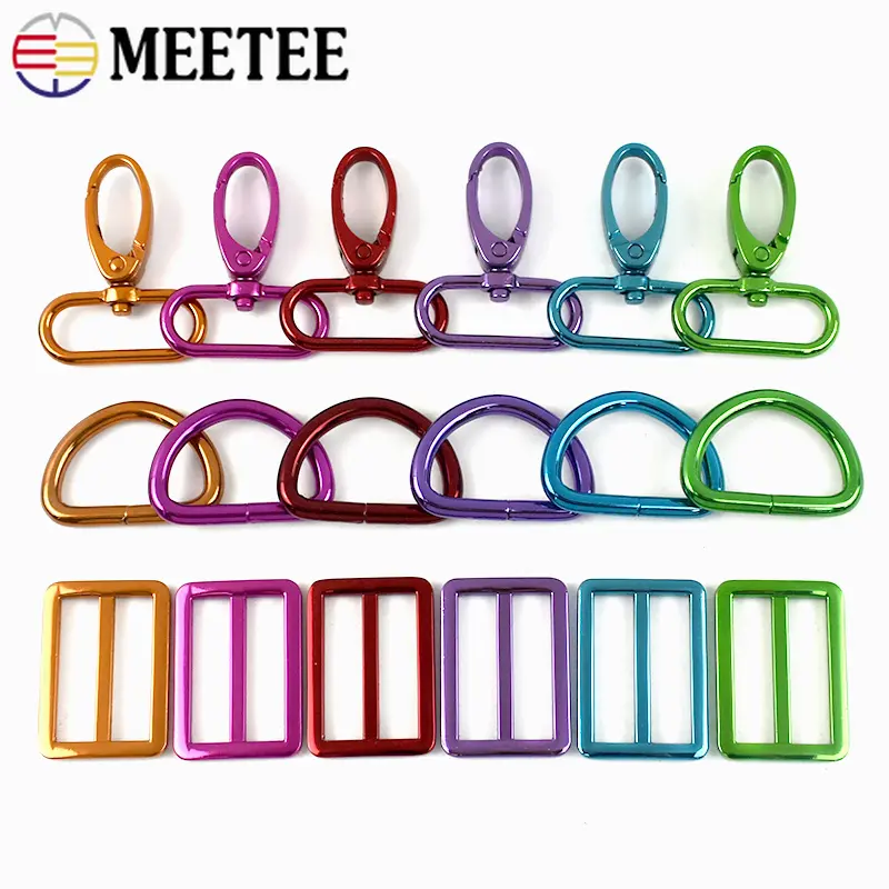 20-38mm 2/3Sets Metal Buckle for Bag Strap D Ring Swivel Lobster Clasp Pet Collar Tri-glide Slider Hook DIY Hardware Accessories