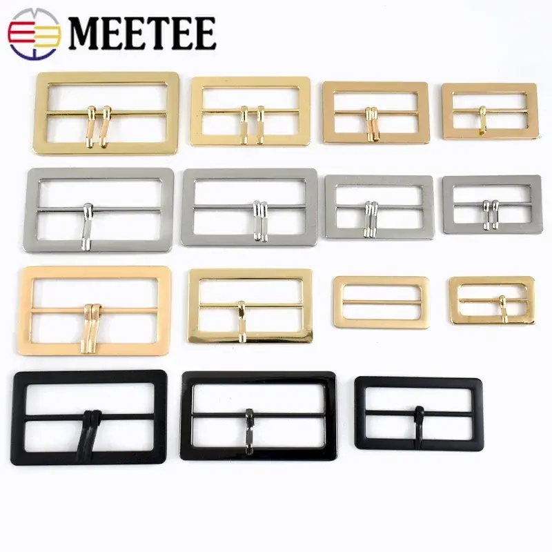 5/10Pcs 25-50mm Metal Pin Buckle for Jeans Waistband Tri Glide Adjustment Ring Coat Decorative Slider Clasp Garment Accessories