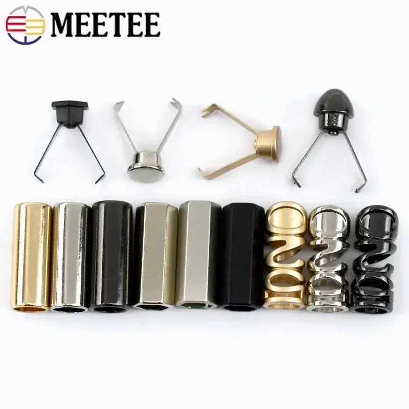 20-100Pcs Meetee Metal Cord Ends Stopper Sweater Trousers Rope Cords Lock Shoelace Drawstrings Buttons DIY Clothing Accessories