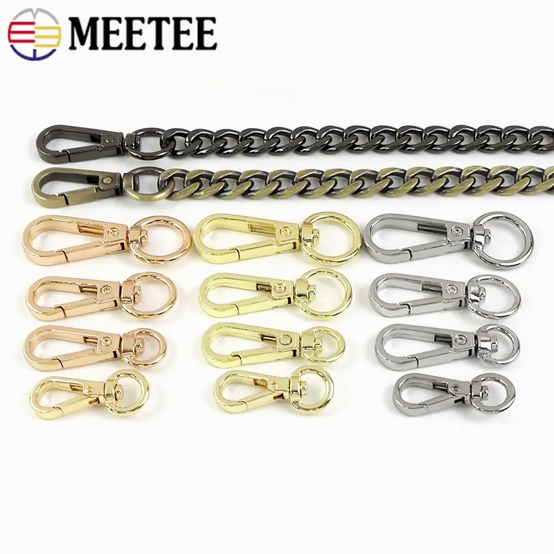8-13mm 10Pcs Metal Buckles for Bag Straps Swivel Lobster Clasps Handbag Keychain Carabiner Dog Collar Snap Hooks DIY Accessories