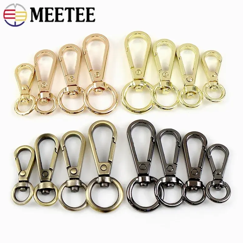 8-13mm 10Pcs Metal Buckles for Bag Straps Swivel Lobster Clasps Handbag Keychain Carabiner Dog Collar Snap Hooks DIY Accessories