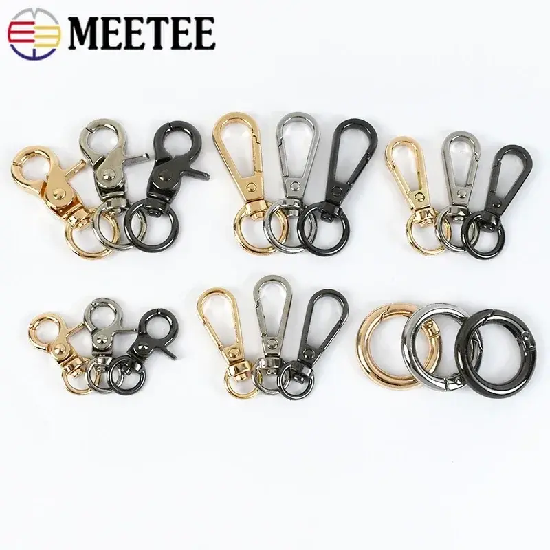8/10/13mm 10/20Pcs Metal Bags Strap Buckle Lobster Clasp O Ring Pet Collar Carabiner Snap Hook DIY KeyChain Hardware Accessories