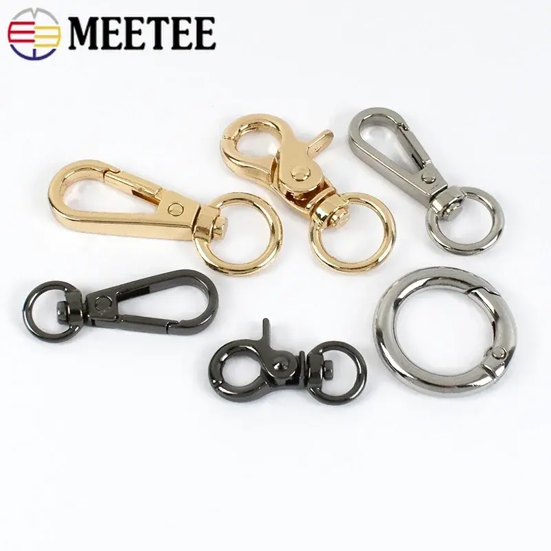8/10/13mm 10/20Pcs Metal Bags Strap Buckle Lobster Clasp O Ring Pet Collar Carabiner Snap Hook DIY KeyChain Hardware Accessories