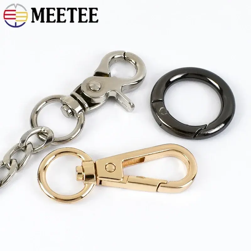 8/10/13mm 10/20Pcs Metal Bags Strap Buckle Lobster Clasp O Ring Pet Collar Carabiner Snap Hook DIY KeyChain Hardware Accessories