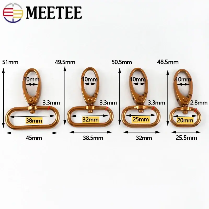 2-10Pcs 20-38mm Metal Buckles for Bag Strap Swivel Lobster Clasp Carabiner Dog Leash Keychain Snap Hook DIY Hardware Accessories