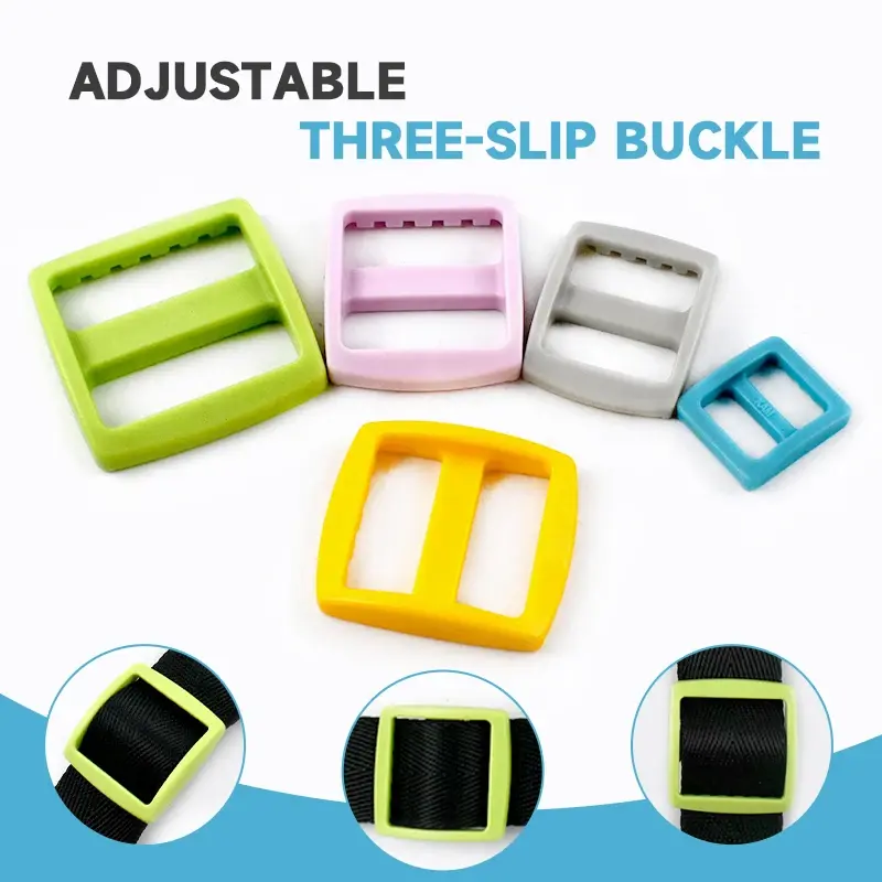 Meetee 10-50Pcs 10-25mm Plastic Ring Buckles Bag Strap Tri-Glide Slider Clasps Pet Collar Adjuster Buckle DIY Sewing Accessories