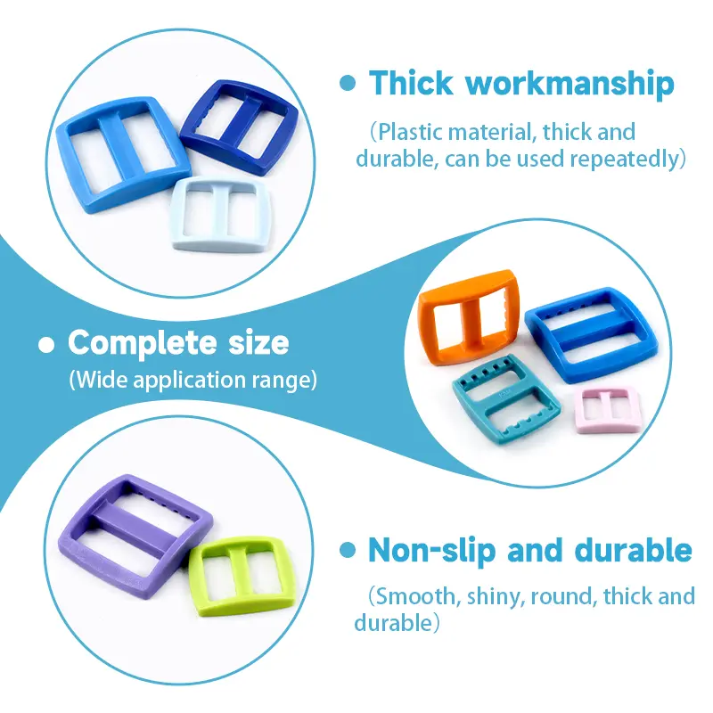 Meetee 10-50Pcs 10-25mm Plastic Ring Buckles Bag Strap Tri-Glide Slider Clasps Pet Collar Adjuster Buckle DIY Sewing Accessories