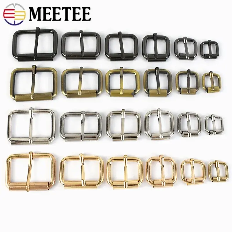 Meetee 10/20Pcs 13-38mm Metal Waistband Buckles Bag Straps Adjuster Clasps Dog Collar Pin Buckle DIY Bags Hardware Accessories