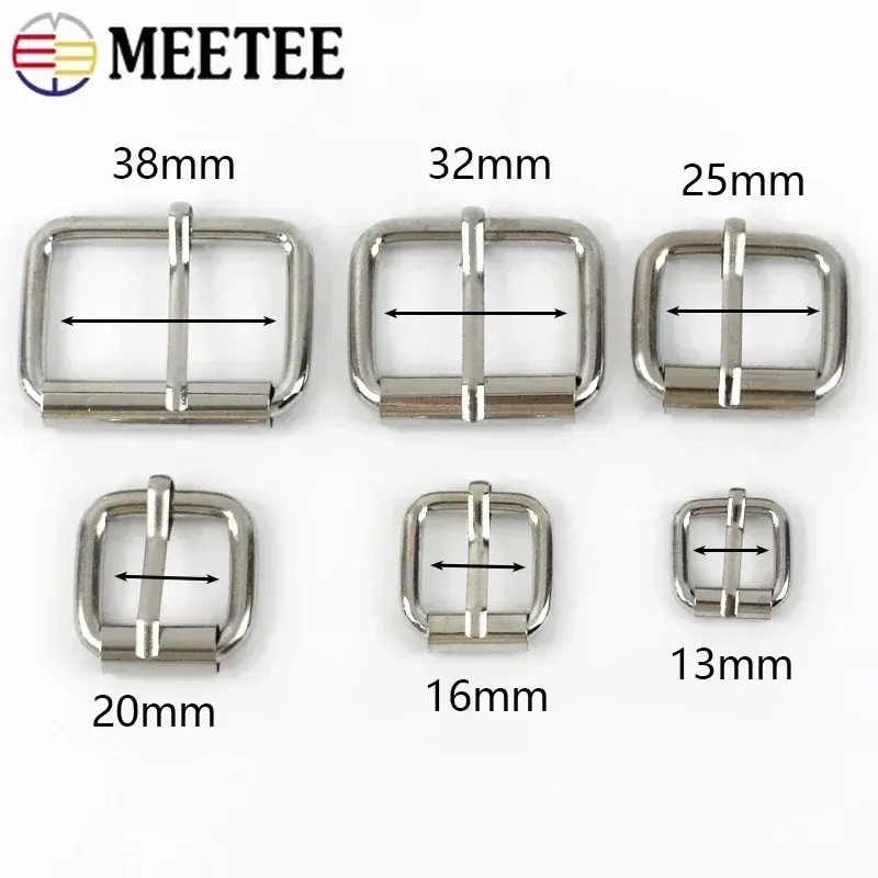 Meetee 10/20Pcs 13-38mm Metal Waistband Buckles Bag Straps Adjuster Clasps Dog Collar Pin Buckle DIY Bags Hardware Accessories