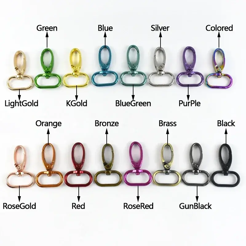 20-38mm 5/10Pcs Bags Strap Buckles Metal Lobster Clasp Swivel Clip Snap Hooks Buckle For Webbing Keychain DIY Sewing Accessories